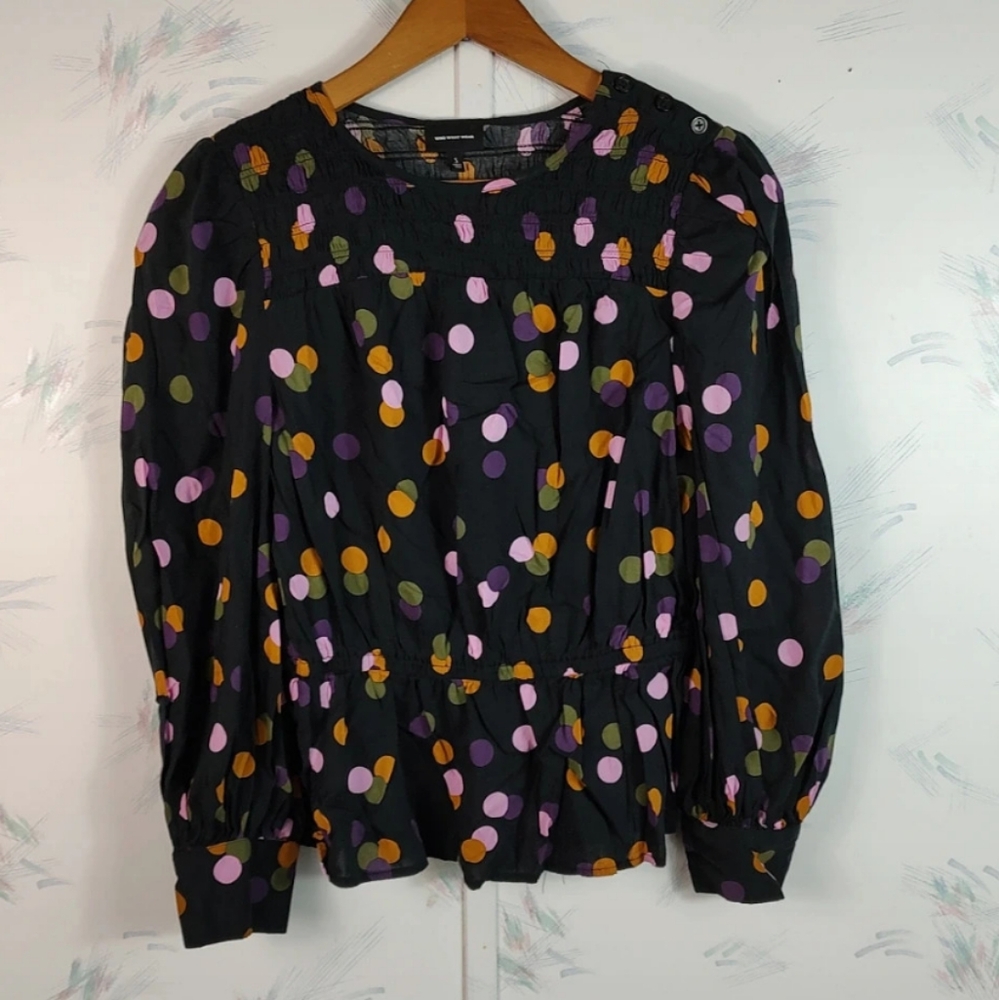 WhoWhatWear Polka Dot Women's Top - Black, Pink, Orange - Picture 1 of 10